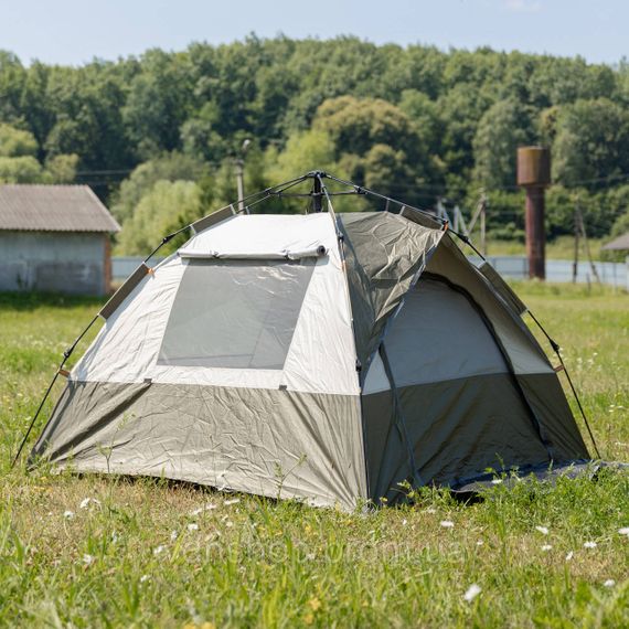 Намет автоматичний тримісний 2*2 (м) кемпінговий туристичний LU-0016GR Хакі | Зображення 2