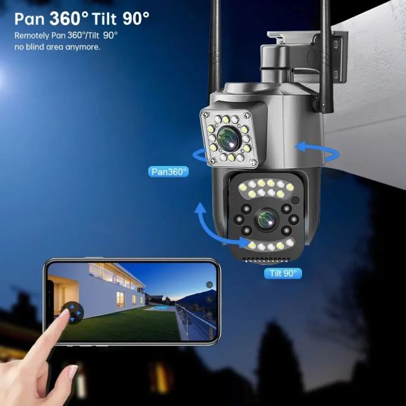 Уличная WIFI камера видеонаблюдения поворотная Smart Home Camera SC03 V380 Pro на два объектива | Зображення 3