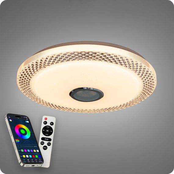Люстра світлодіодна 517 Dlight RGB з пультом і  колонкою 80Вт Білий (02158) | Зображення 4