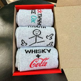 Подарочный набор мужских носков в коробке размер 40-45 3 пары цвет серый  ч3бокс043