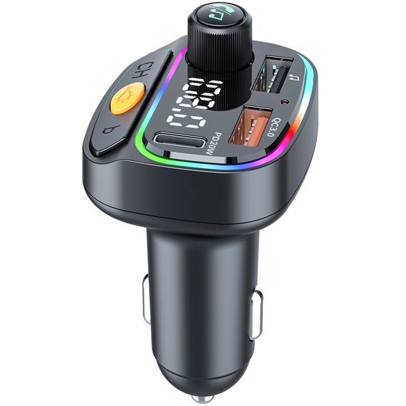 АЗП FM модулятор WIWU QC031 MP3 Car PD20W+QC3.0 (2USB-A/1C) Black | Зображення 4