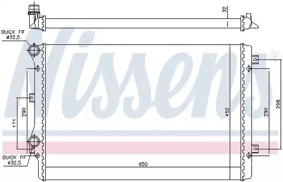 Радіатор охолодження двигуна SKODA YETI, SEAT ALTEA, NISSENS (65279A)
