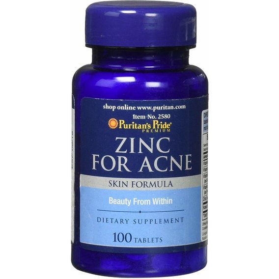 Микроэлемент Цинк Puritan's Pride Zinc for Acne 100 Tabs