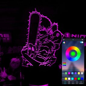 Акриловый светильник-ночник управление с телефона Chainsaw Man tty-n001877