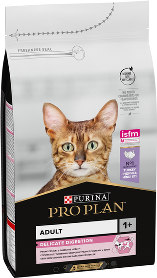 Сухий корм PRO PLAN Adult 1+ Delicate Digestion для дорослих котів із чутливим травленням, індичка 1.5кг | Зображення 1