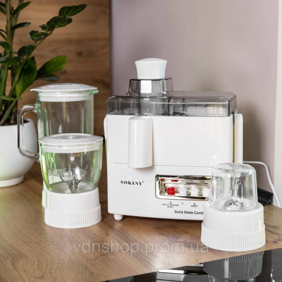 Кухонний комбайн із соковижималкою та кавомолкою 4 в 1 блендер 800 Вт Sokany SK-03029 | Зображення 5