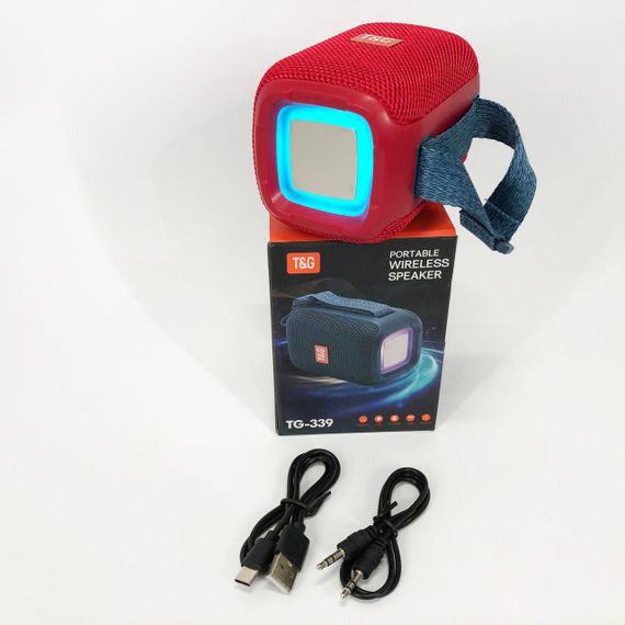 Портативная Bluetooth колонка TG339 5W с RGB подсветкой. UK-200 Цвет: красный | Зображення 1