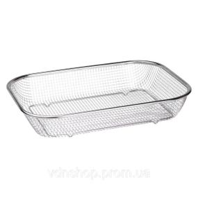 Сито-кошик для миття овочів та фруктів 37.5х27.5х6.8 см друшляк з нержавіючої сталі HP-19-23-L