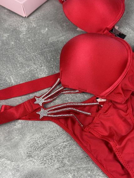 Комплект Victoria's Secret Starstruck Shine Strap Push-Up Bra червоний kk8072 | Зображення 1
