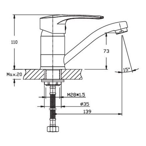 Змішувач для кухні Haiba GERMES 555 HB0143 | Зображення 1