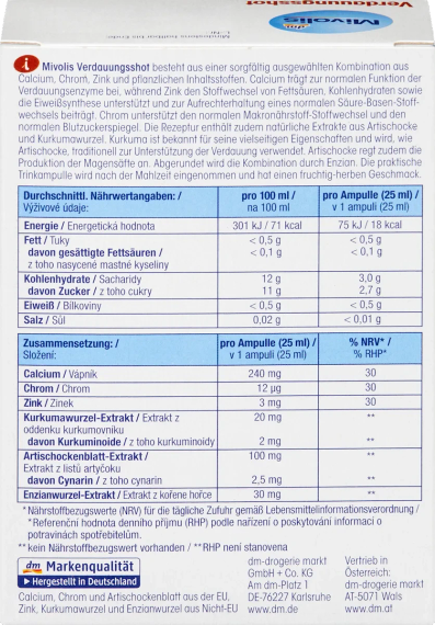 Mivolis Verdauungsshot для улучшения пищеварения с артишоком, куркумой и цинком, 7 ампул по 25 мл | Зображення 2