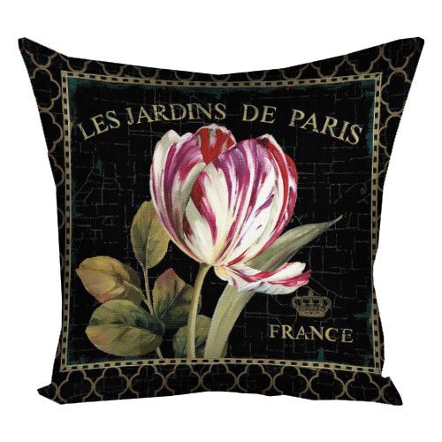 Подушка габардинова з принтом Les jardins de Paris 40x40 (4P_8M043)