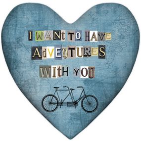 Подушка сердце I want to have adventures with you 37x37 см (4PS_15L039)