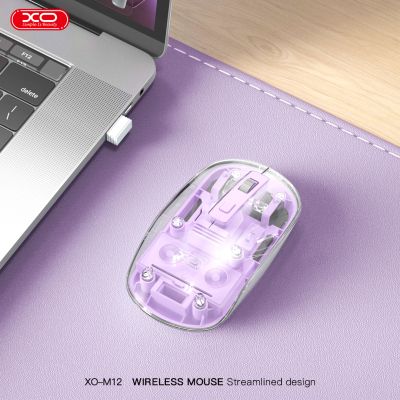 Мышка XO M12 Wireless Transparent/Pink (M12 Purple) | Зображення 5