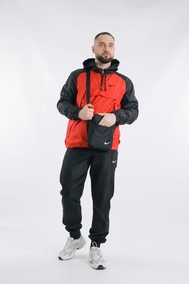 Комплект чоловічий Nike: анорак "House" чорно-червоний+ штани "President" чорні + барсетка чорна L (1621603302/2) | Зображення 1