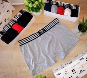 Чоловічі боксери Adidas, чоловічі труси Адідас, Бавовняні труси Преміум'якості Adidas 3XL, Сірий