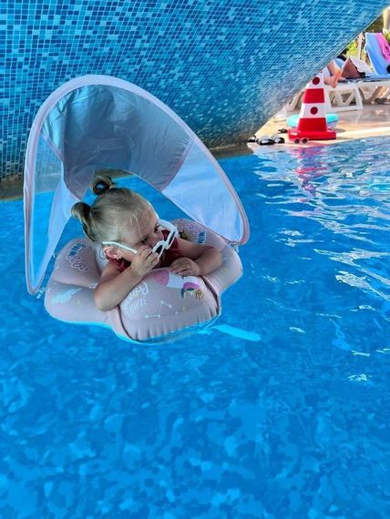 Дитячий надувний круг плотик для плавання Рожевий Єдиноріг | Зображення 3