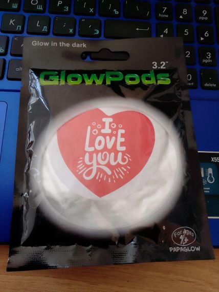 Значок Glow Pods неоновий 8,5*8,5см i love you