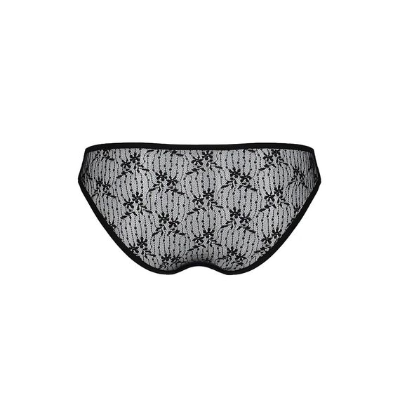 Трусики-сліпи з мереживною сіточкою Passion DINA THONG S/M, black | Зображення 5