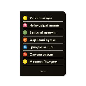 Блокнот в клетку Важные заметки (чёрный)