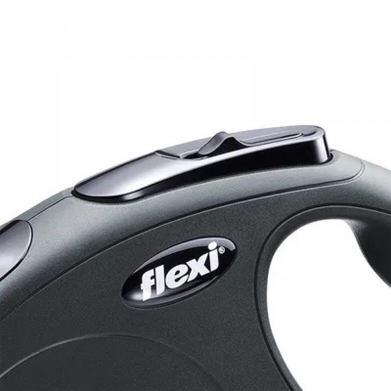 Рулетка для собак с тросовым поводком S Flexi New Classic черного цвета 5м/12кг | Зображення 2