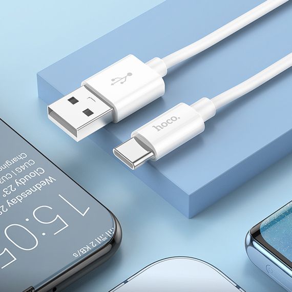 Дата кабель Hoco X87 Magic silicone USB to Type-C (1m) White | Зображення 5