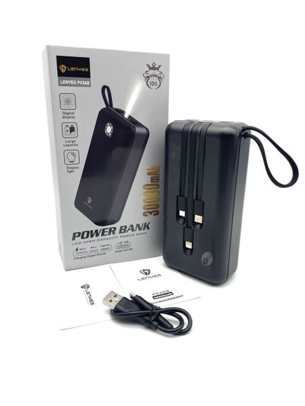 Power bank LENYES PX368 30000mAh (реальна ємність)