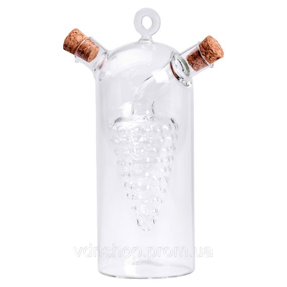 Пляшка для олії та оцту 2 в 1 подвійна 380 мл скло HP-34-12