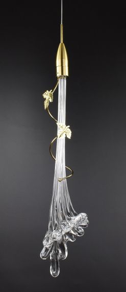 Люстра світлодіодна підвісна LED світильник для квартири на стелю лед 26840 Латунь 55-200х12х12 см. | Зображення 6