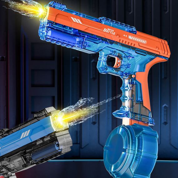 Водяний акумуляторний пістолет Water Gun 66-35 (500ml) with lithium battery Blue / Orange | Зображення 1