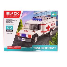 Конструктор Транспорт PL-921-437 Iblock, 159-187 деталей, Цена за 1 шт, инструкция на укр.яз., в коробке (6908636868886) Скорая помощь Вид 4