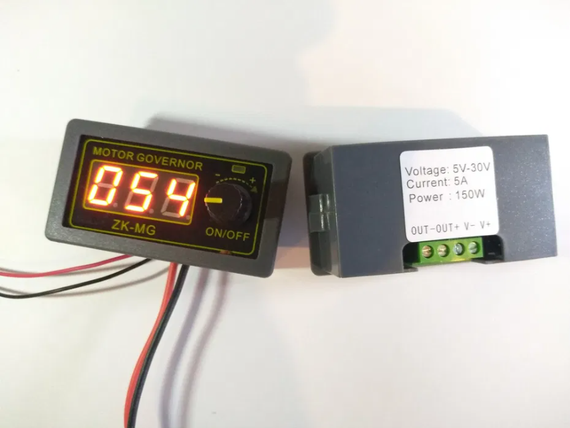 ШИМ регулятор 120W с дисплеем/ DC регулятор мощности с энкодером 5-30V PWM ZK-MG | Зображення 1
