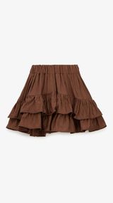 Спідниця однотонна для дівчинки Aura Style 5004-2 134 см Коричневий shop (2000999546686)