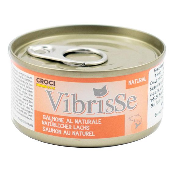 Блок консервованого корму для котів з лососем у соусі Croci Vibrisse 24*70 г