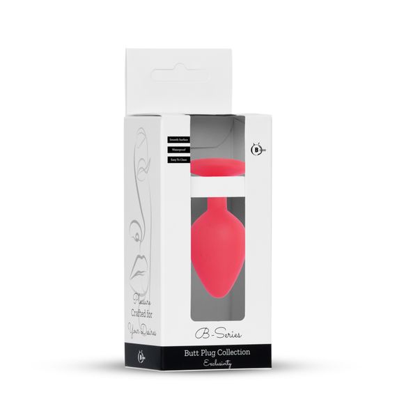 Анальна пробка - Jewellery Silicone Red Plug S Blue | Зображення 6