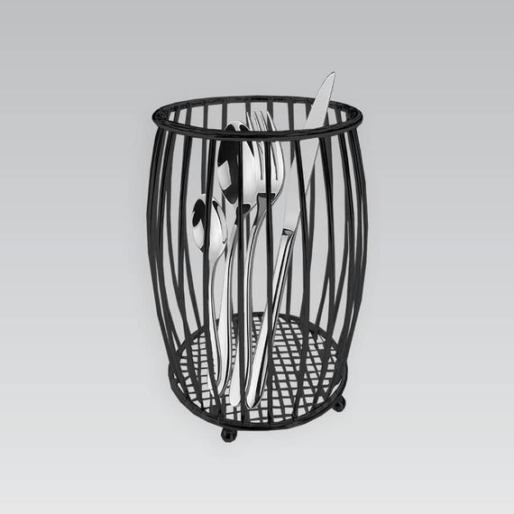 Підставка для столових приладів Maestro MR-1031-BLACK, металева, кухонна сушарка-тримач | Зображення 2