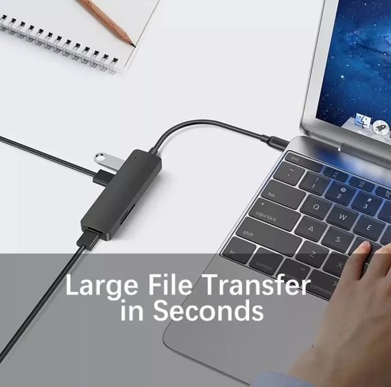 Концентратор Type C 5 IN 1 Multi Splitter Adapter із слотом TF SD | Зображення 1
