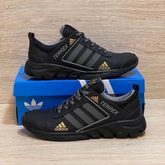 Шкіряні кросівки  Adidas  (чорні) | Зображення 3