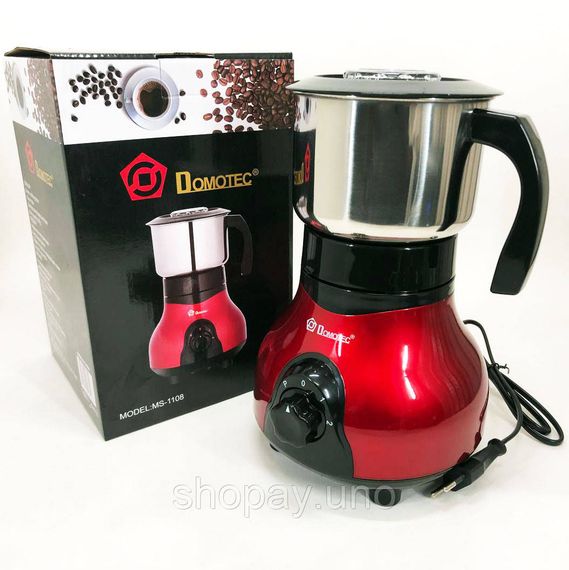 Електрична кавомолка Domotec MS-1108 600 мл 250 Вт, кавомолка електрична для турки, роторна кавомолка | Зображення 4