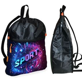 Рюкзак-мешок для обуви,спортивной формы Sport детская сумка для сменки с расширителем (01431)