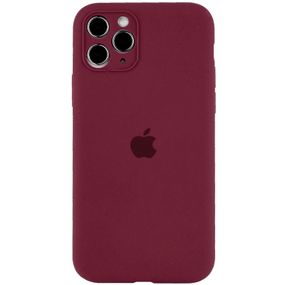Чехол Silicone Case Full Camera Protective (AA) для Apple iPhone 12 Pro Max (6.7") Бордовый / Plum