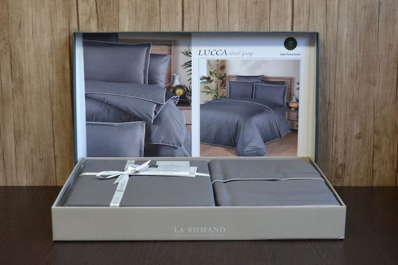 Постельное белье La Romano Premium Satin 200×220 Lucca Grey | Зображення 2