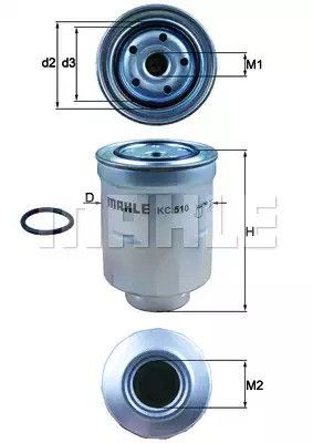 Фільтр паливний MAHLE/KNECHT MITSUBISHI/CITROEN 1,8HDI 10-, MAHLE/KNECHT (KC510D) | Зображення 2