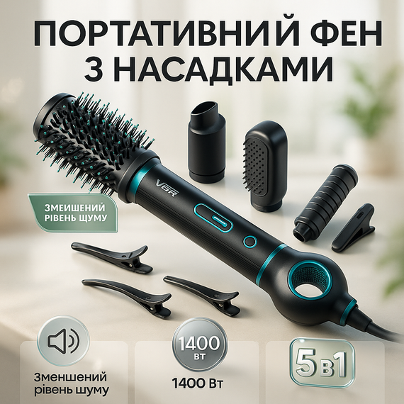 Фен для волосся з режимами, Фен гребінець для укладання локонів з різними режимами AU-40