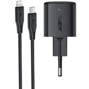 СЗУ Acefast A118 PD30W GaN (1USB-C) + кабель Type-C to Lightning Black