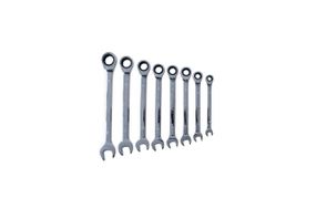Набор ключей комбинированных с трещоткой в чехле CrV 8, 10, 12, 14, 15, 17, 19 (8шт) СИЛА
