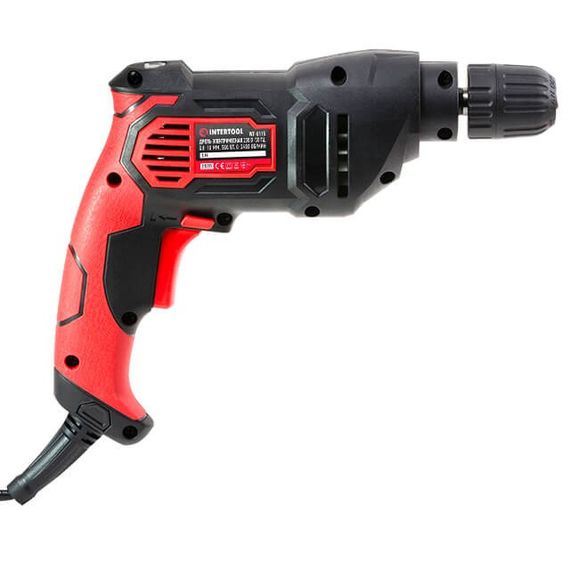 Дриль електричний 500 Вт, 0-2400 об./хв, 0.8-10 мм, швидкозатискний патрон, реверс INTERTOOL WT-01151 | Зображення 4