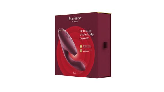 Подвійний вакуумний кліторальний стимулятор з вібрацією Womanizer Duo 2 - Bordeaux, незалежні мотори | Зображення 8