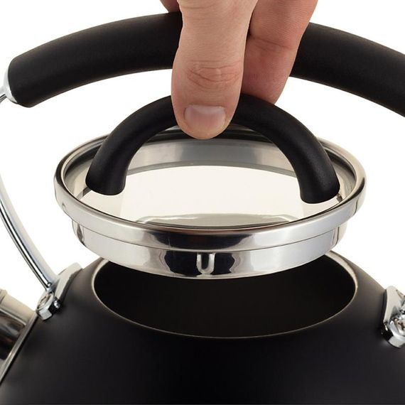 Чайник Ofenbach Magic Kettle 2.5л зі свистком та скляною кришкою, чорний | Зображення 5