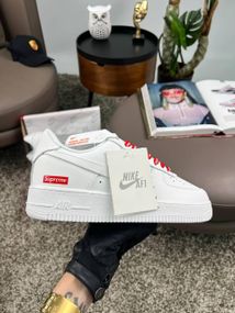 Мужские кроссовки Air Force 1 Low Supreme White Red , Вьетнам 42 26.5